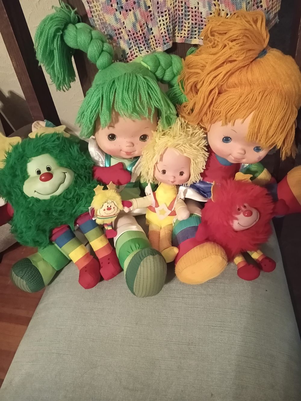 Rainbow Plush Doll Collection with Green, Yellow, Red, Orange and Blue Accents